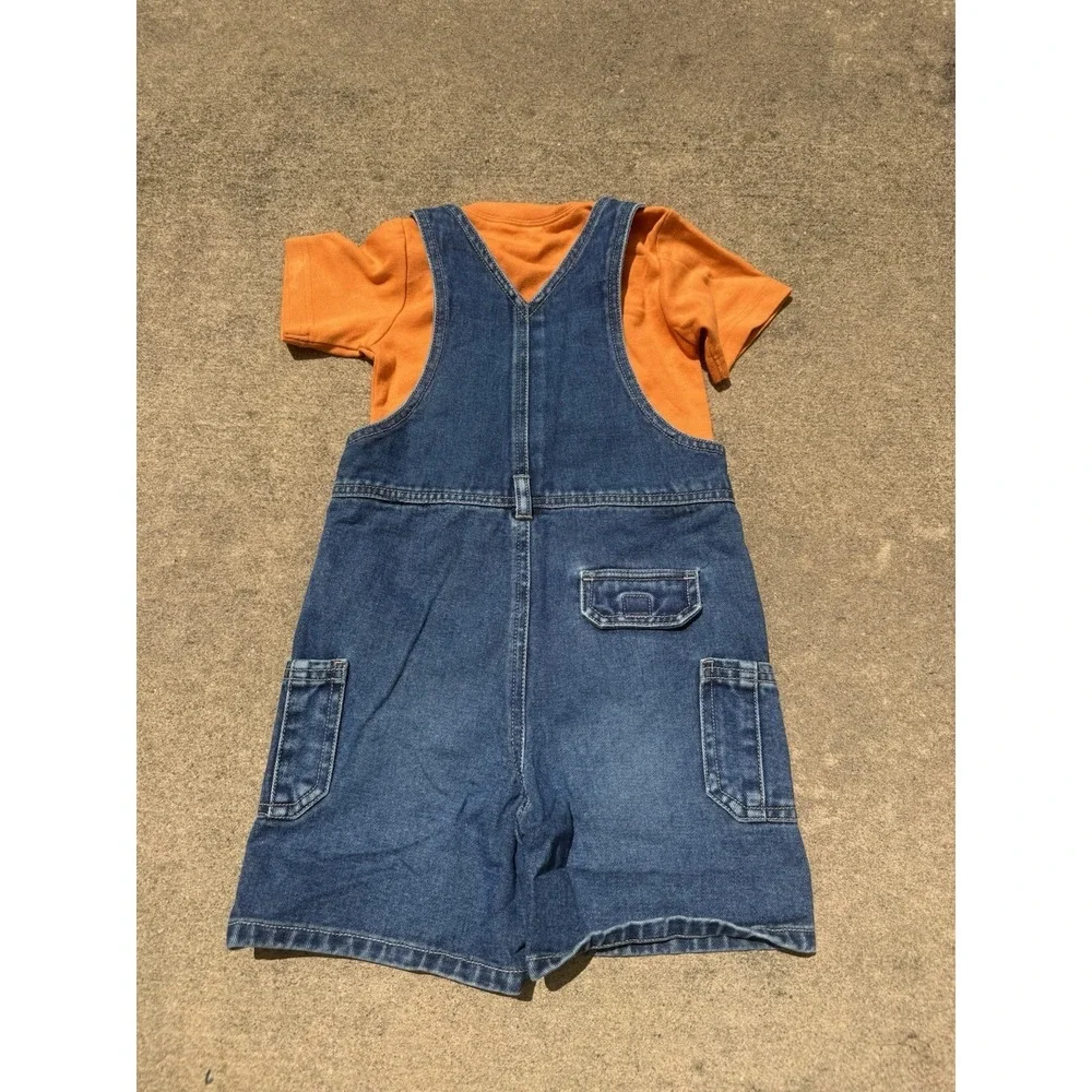Vintage NEW VTG Gymboree 3T Toddler Denim Overalls Shorts Hard Hat Construction